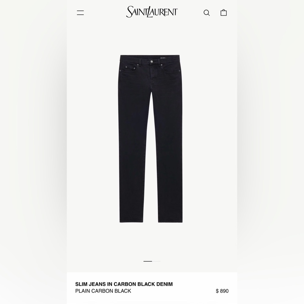 Saint Laurent Men’s Carbon Black Jeans